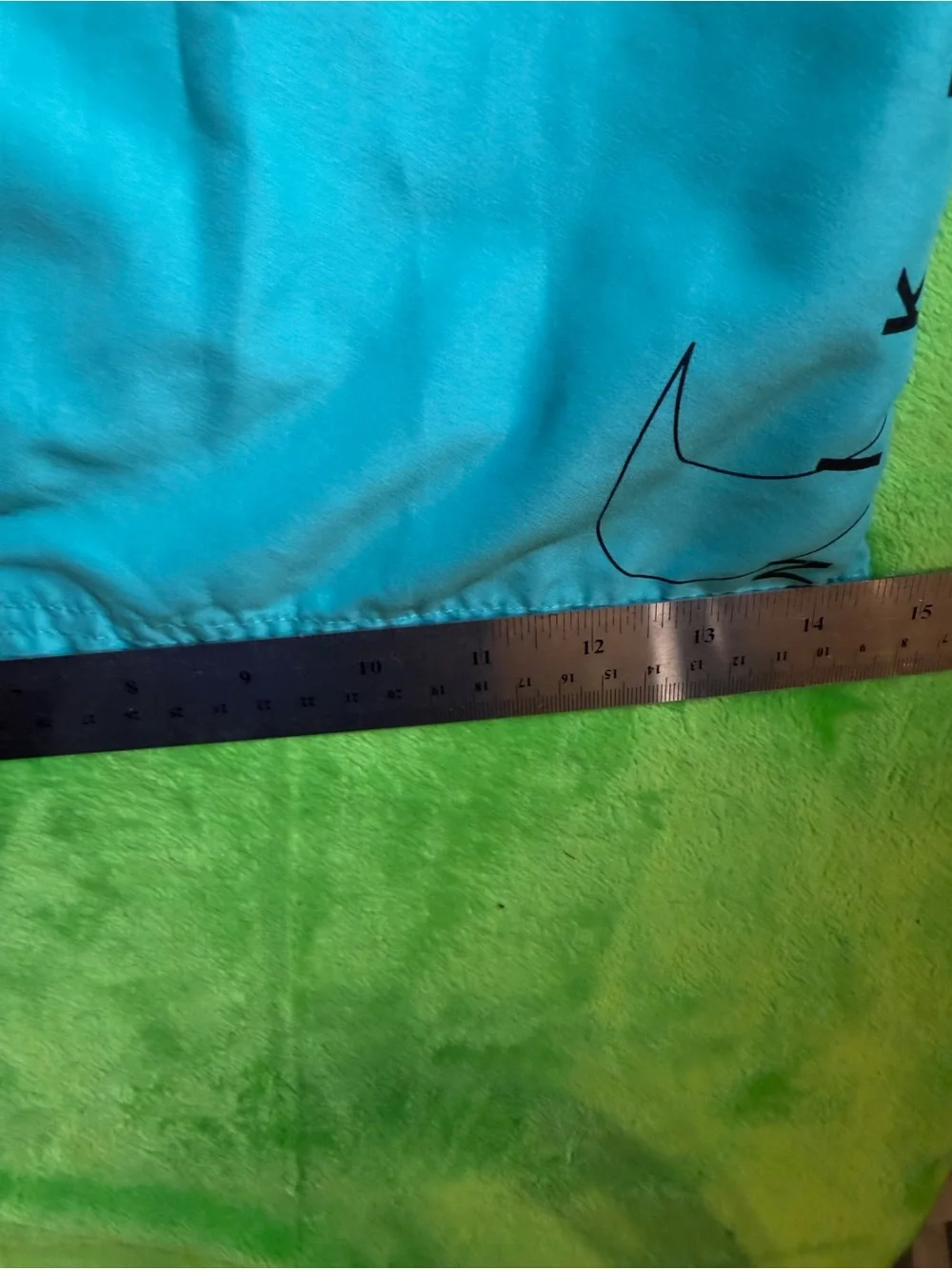 Nike Men's Turquoise Swim Trunks with Black Drawcord
